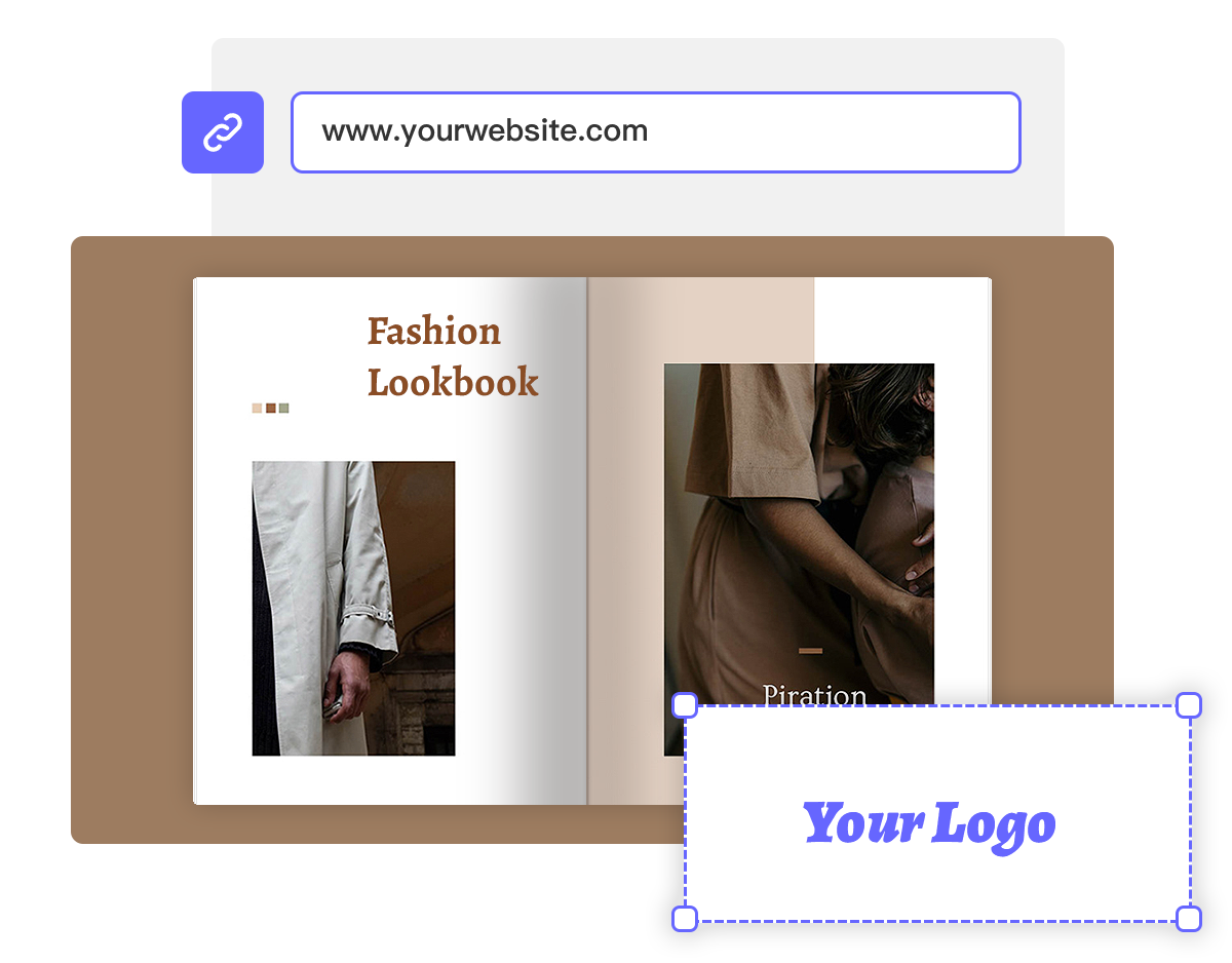 add website logo and url to your digital lookbook