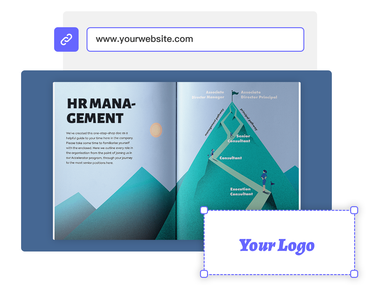 digital employee handbook with custom logo and url