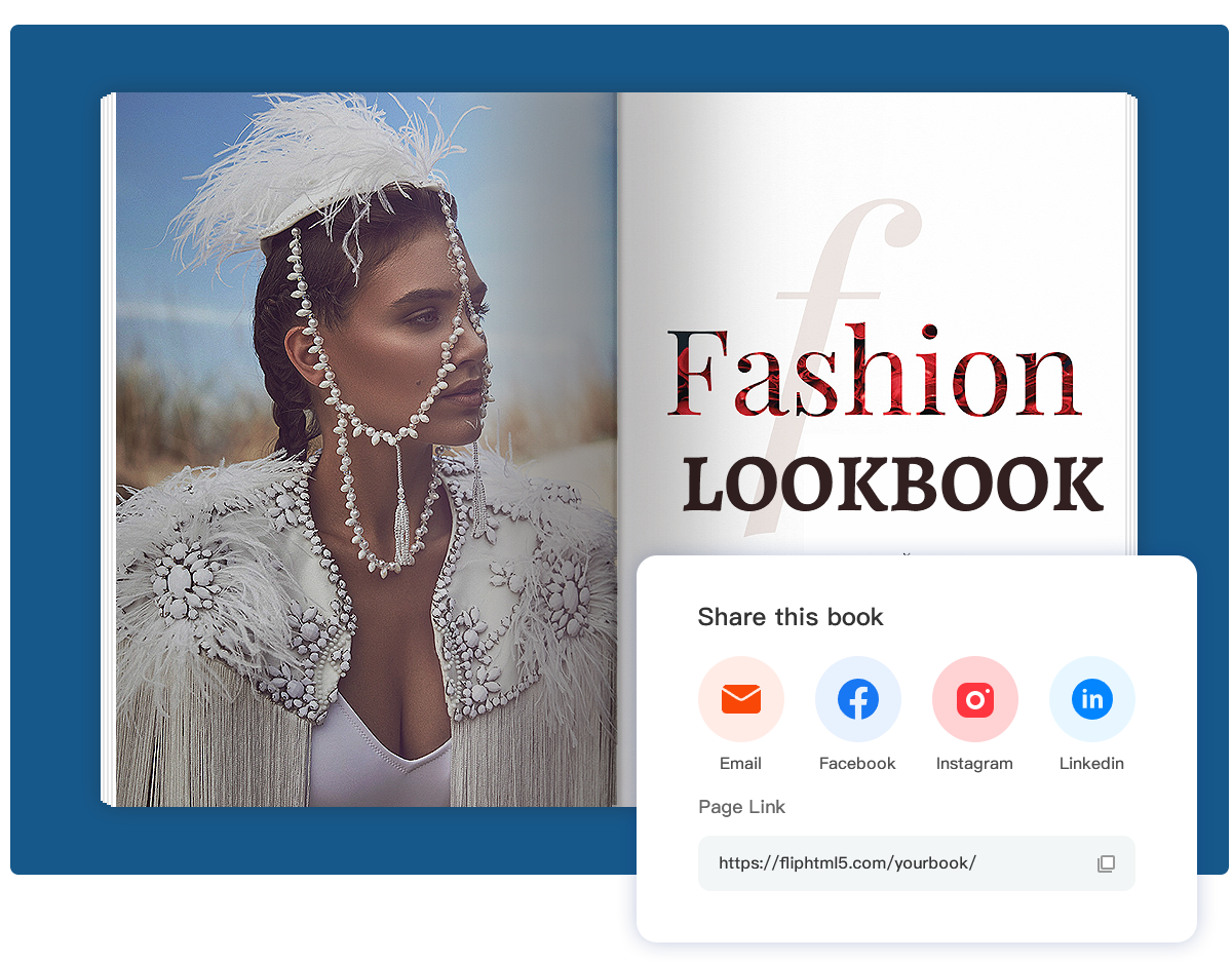 share digital fashion lookbook to social media